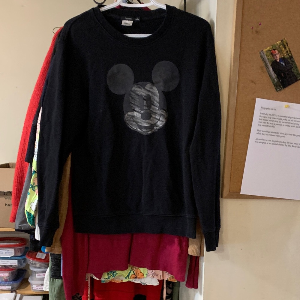 Black Disney Sweatshirt with Iconic Mickey Mouse Design